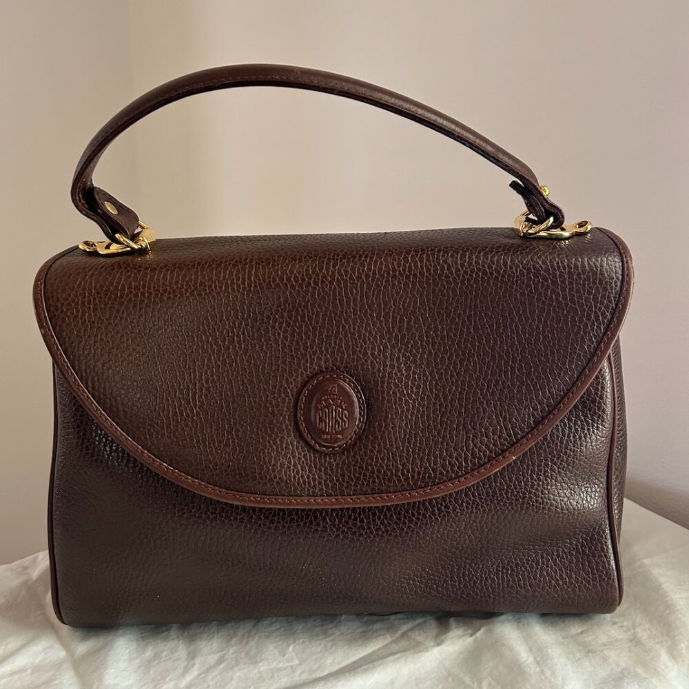 Mark Cross Vintage Brown Pebbled Leather Handbag